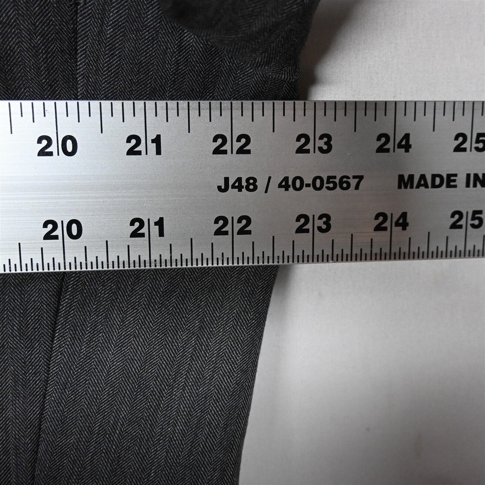 Jos A Bank 42R Gray Herringbone 100% Wool Mens Blazer Suit Jacket Sport Coat - Picture 7 of 12